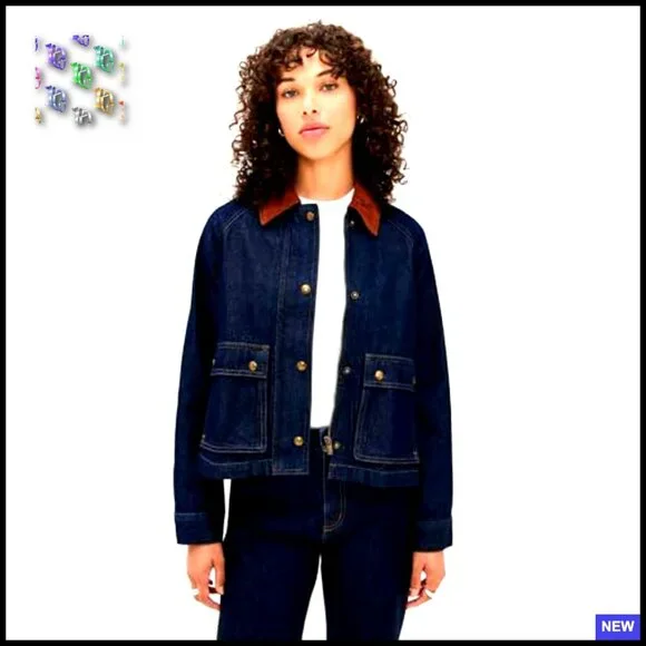 Denim Trapeze Jacket Chic Classic Oversized Y2K Retro Casual Wear